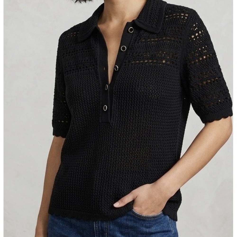 White House Black Market WHBM Crotchet Sweater  Top Women's Size Medium